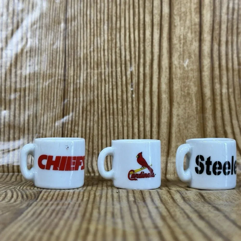 NFL Football Teams Mini Miniature Ceramic‎ Coffee Mugs Team Logo Cups Lot Of 9